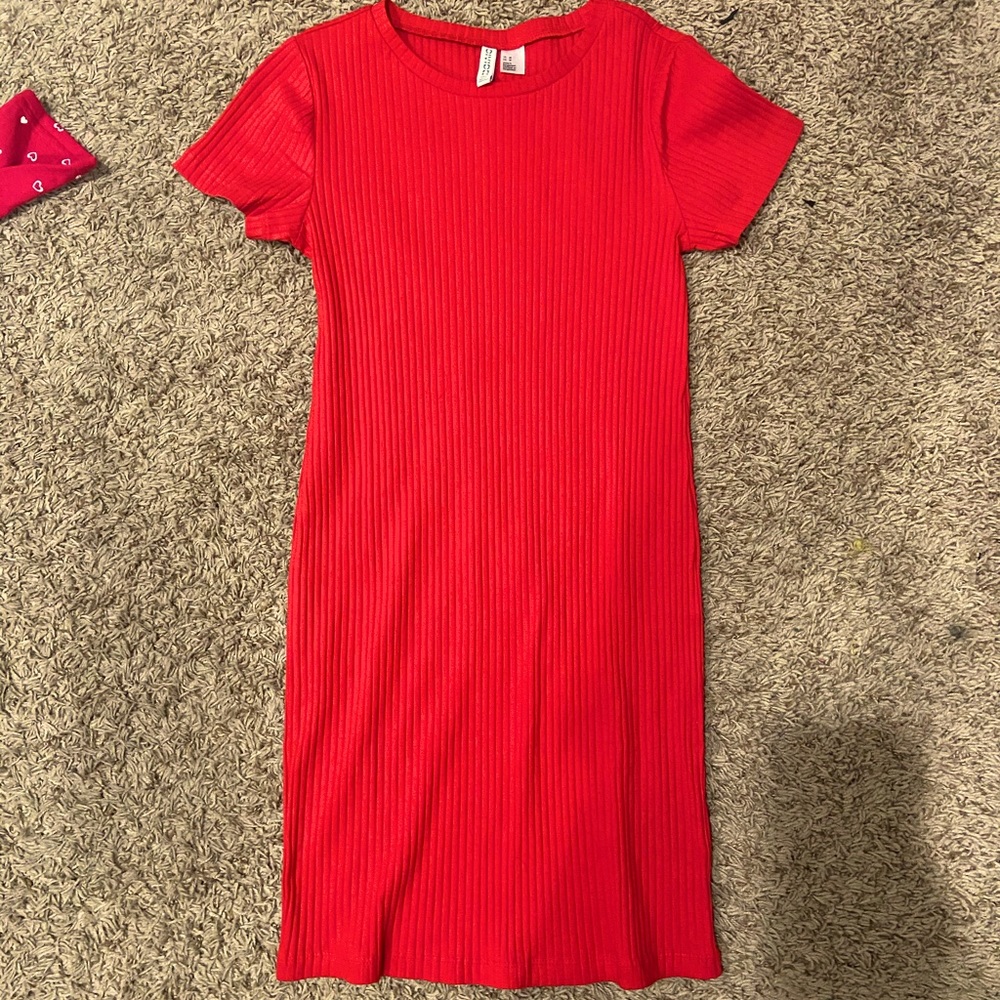 Red mini dress